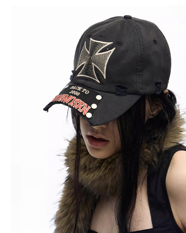 New Vintage Cross Stud Baseball Cap