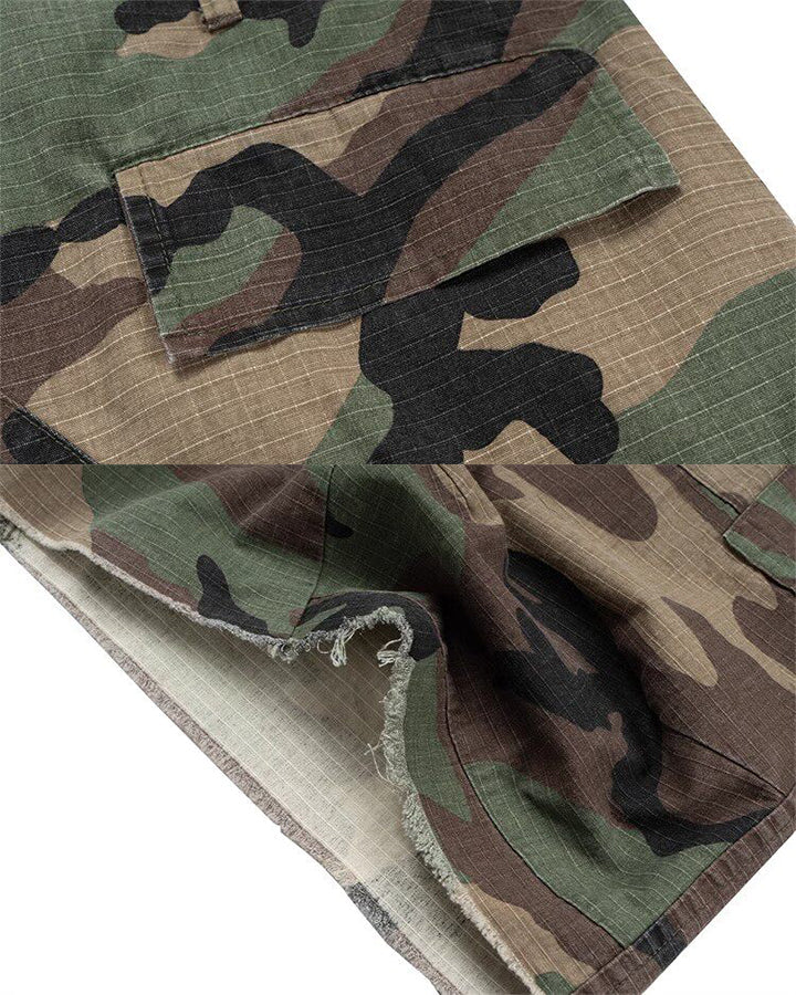 GRYFT Utility Camo Cargo Pocket Wide Knee Shorts