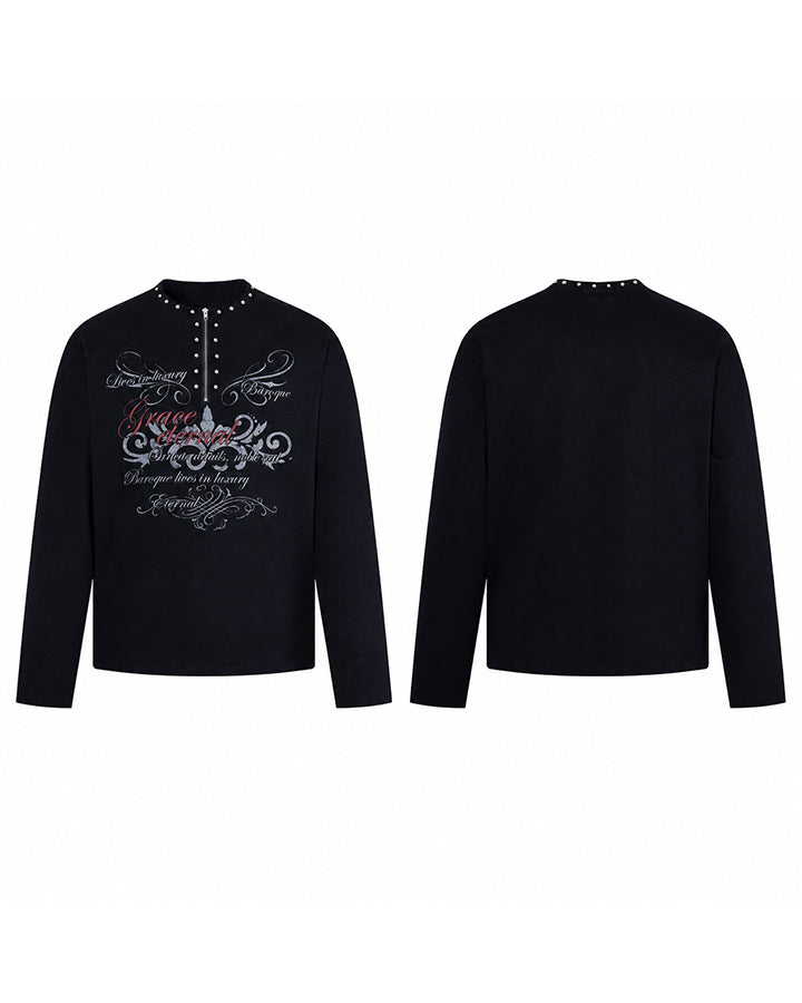 GRYFT Gothic Zipper Studded Tee