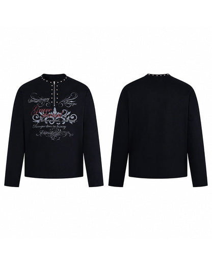GRYFT Gothic Zipper Studded Tee
