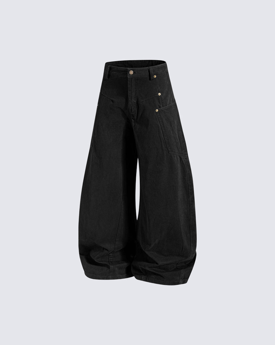 GRYFT Utility Washed Baggy Curved Leg Pants