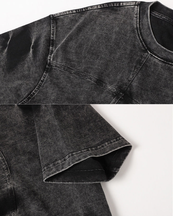 American Vintage Washed Patchwork Short Sleeve T
