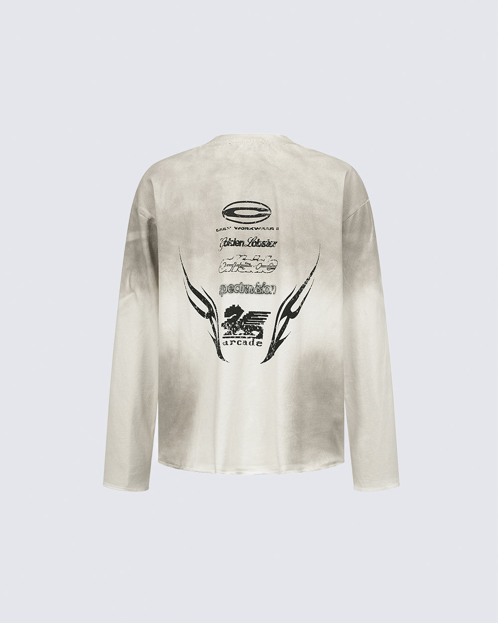 GRYFT Grunge Washed Printed Long Sleeve T-Shirt