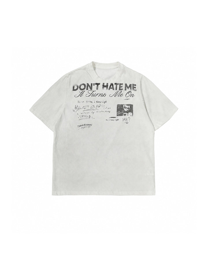 GRYFT Vintage Washed Letter Graphic T-Shirt