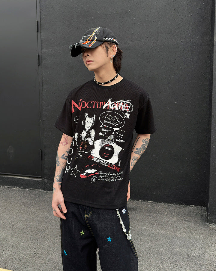 New Waffle Washed Statement T-Shirt
