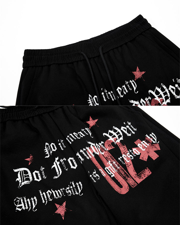 American Retro Street Graphic Star Print Sweatpants