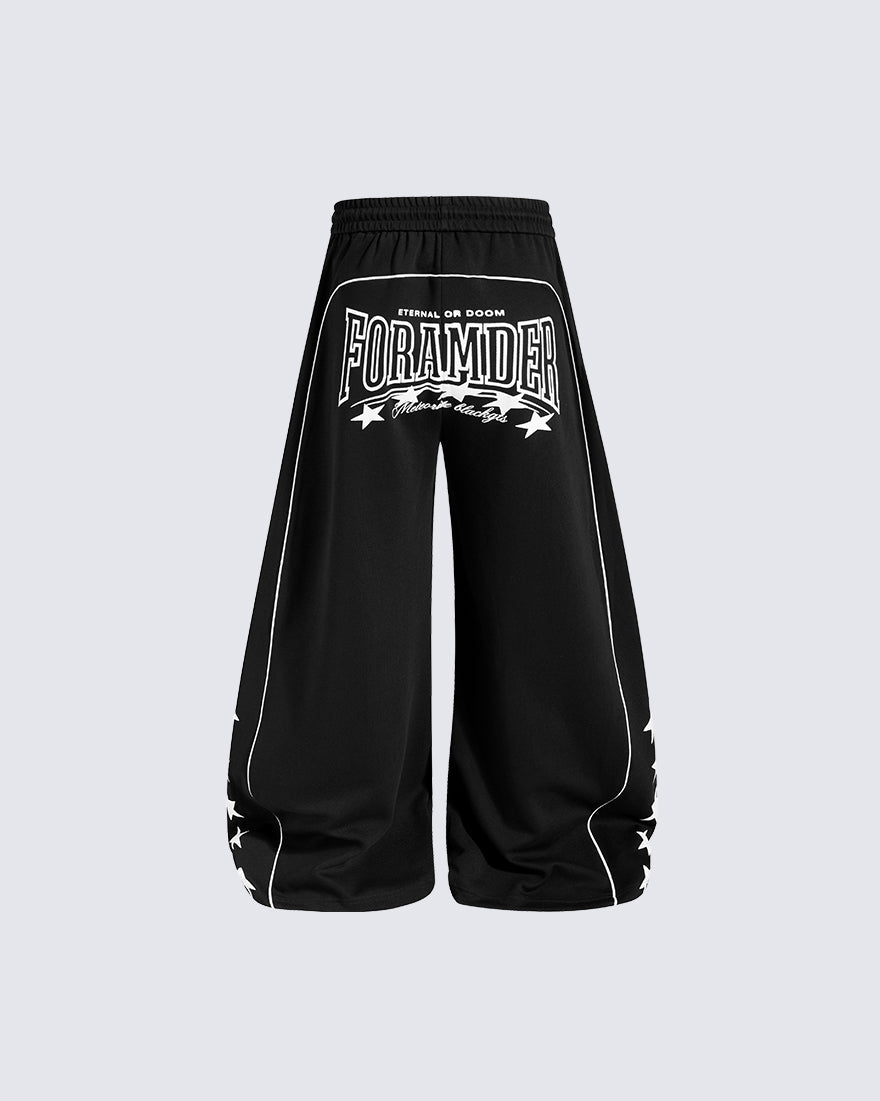GRYFT Streetwear Graphic Star Wide Leg Pants