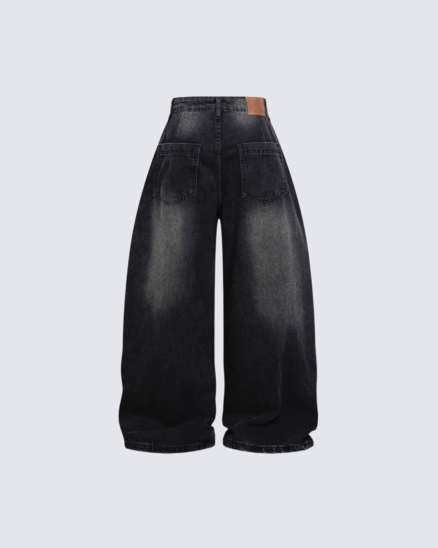 High Street Distressed Oversized Dragging Dad Denim Pants