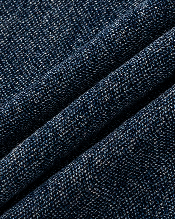 Retro Curved Blade Wide-Leg Denim Pants
