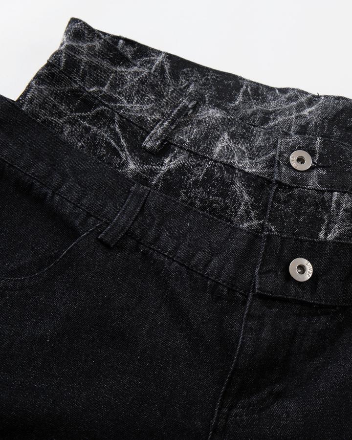 GRYFT High-Street Retro Textured Wide-Leg Jeans