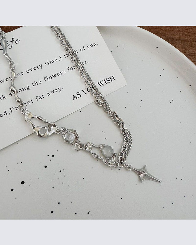 White Moonlight Tassel Necklace