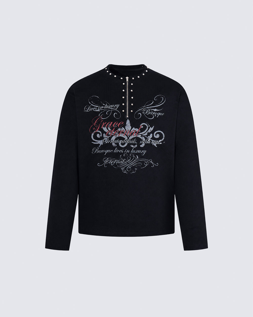 GRYFT Gothic Zipper Studded Tee