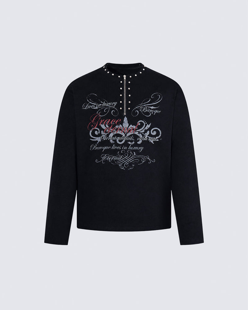 GRYFT Gothic Zipper Studded Tee