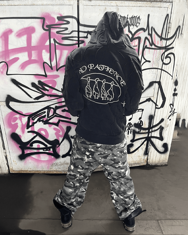 Stacked Camo Streetwear Drawstring Pants