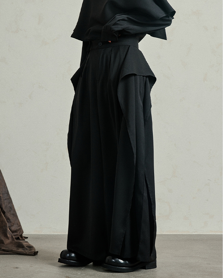 Avant-Garde Wide-Leg High Waist Trousers