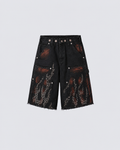 American Retro Short Hellstar Denim Straight Leg Shorts