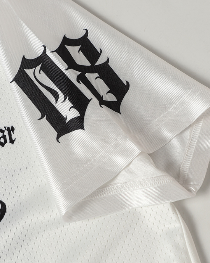 Gothic Number Mesh Jersey Tee