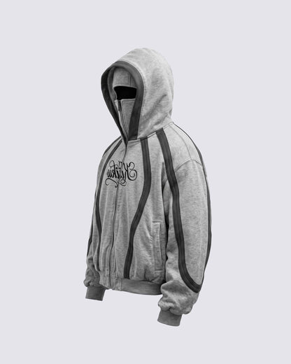 GRYFT SYMBIOTE Masked Curved-Panel Zip-Up Hoodie