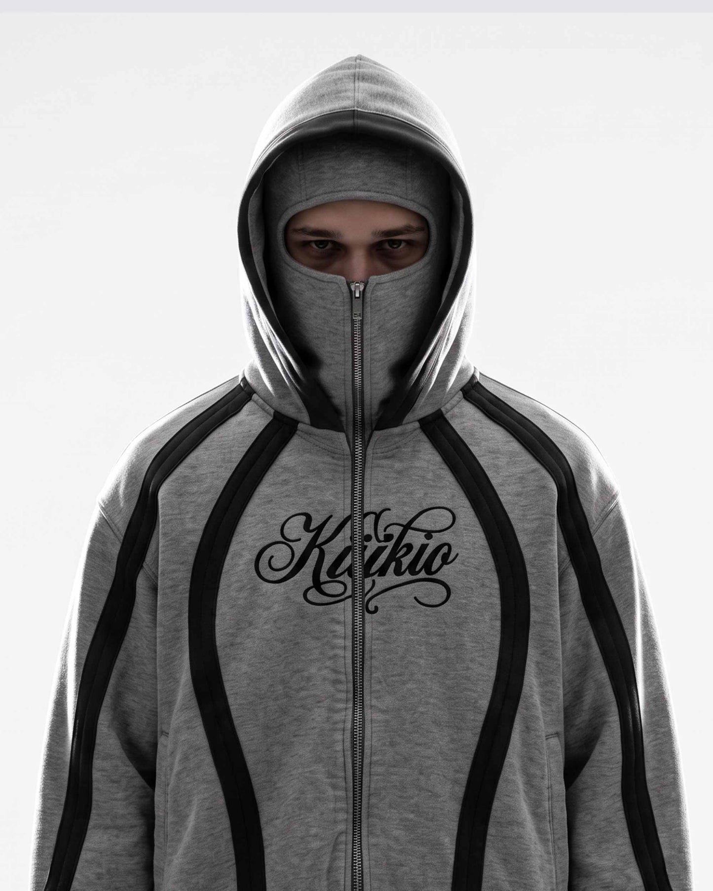 GRYFT SYMBIOTE Masked Curved-Panel Zip-Up Hoodie