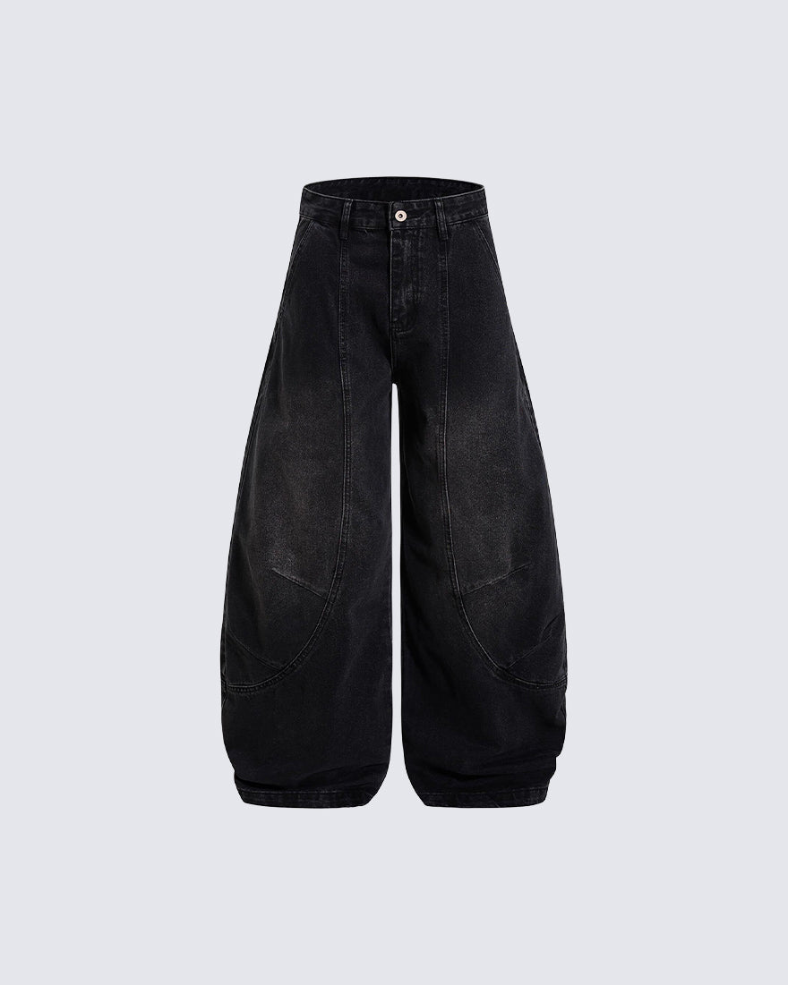 Washed Deconstructed Paneled Scythe Denim Pants