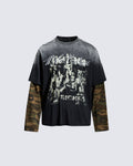 GRYFT Distressed Camo Layered Graphic T-Shirt