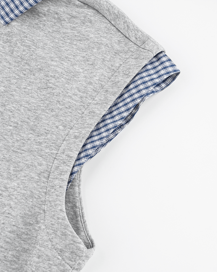 Layered Patchwork Vest Shirt