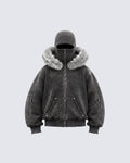 GRYFT Vintage Fur-Trim Balaclava Utility Hoodie