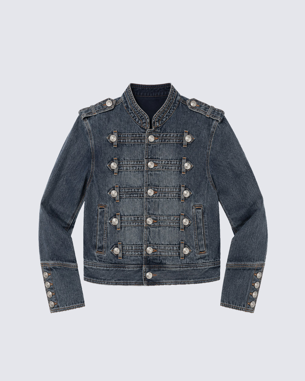 GRYFT Vintage-Wash Denim Button-Up Jacket