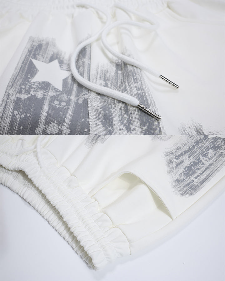 GRYFT Graffiti Printed Wide Leg Casual Pants