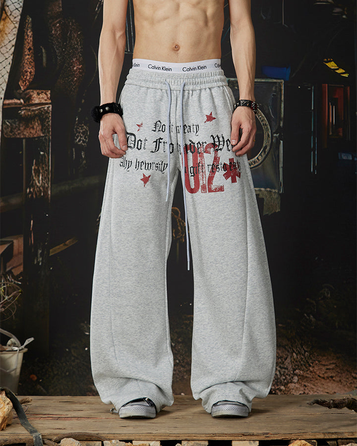American Retro Street Graphic Star Print Sweatpants