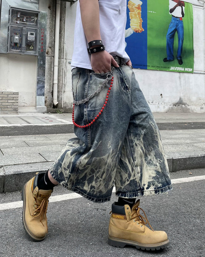 American New Flame Wash Seven-Length Shorts