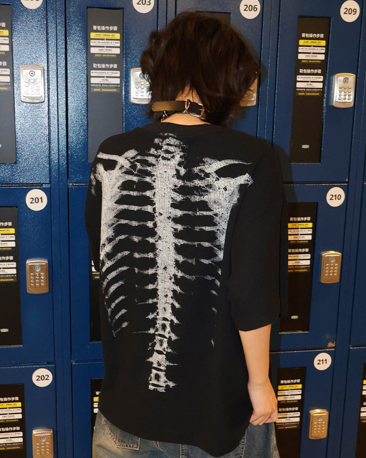 GRYFT Skull Print Waffle T-Shirt