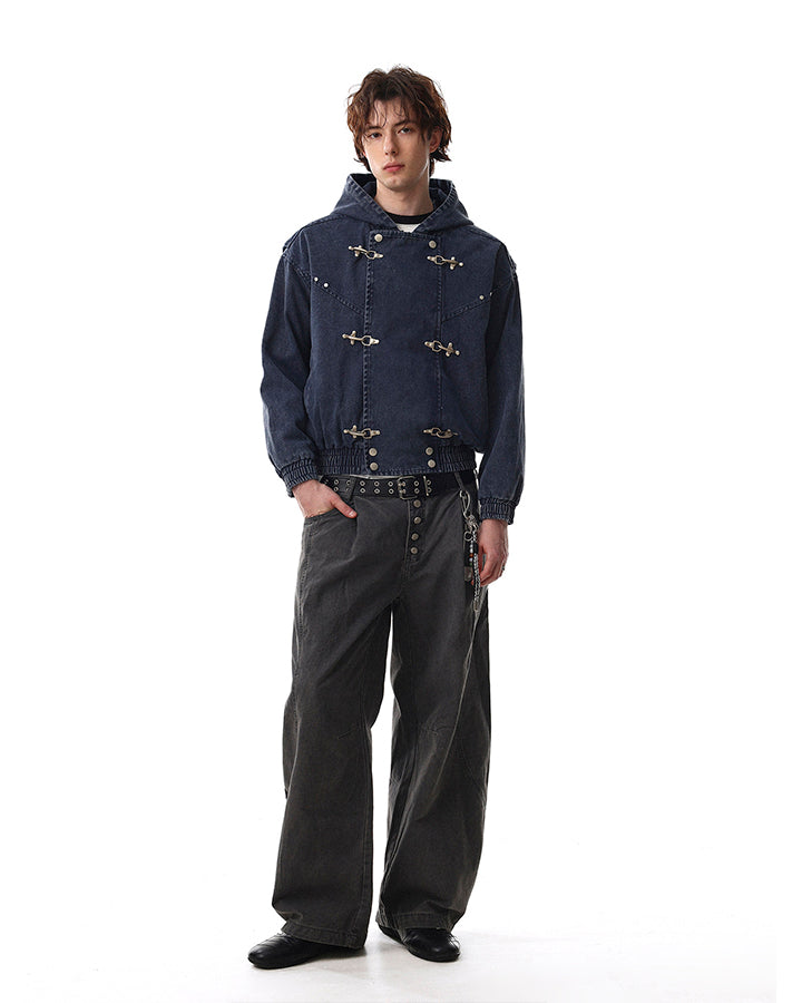 New Arrival Hooded Buckle Denim Jacket