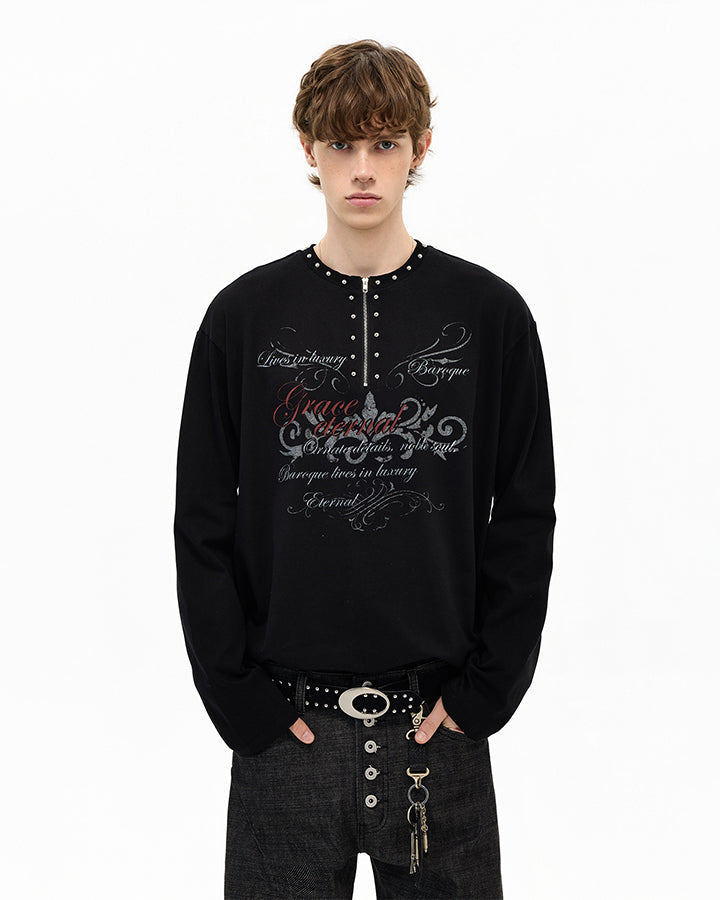 GRYFT Gothic Zipper Studded Tee