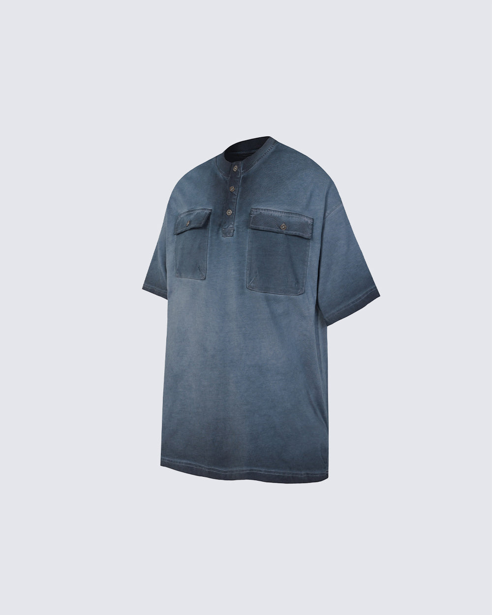 Utility Vintage Washed Double Pocket Henley Tee