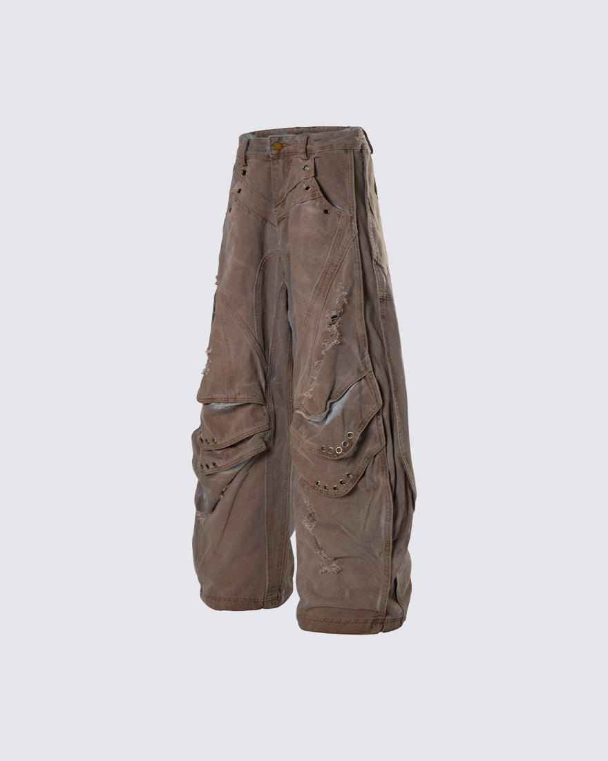 GRYFT Utility Washed Cargo Jeans