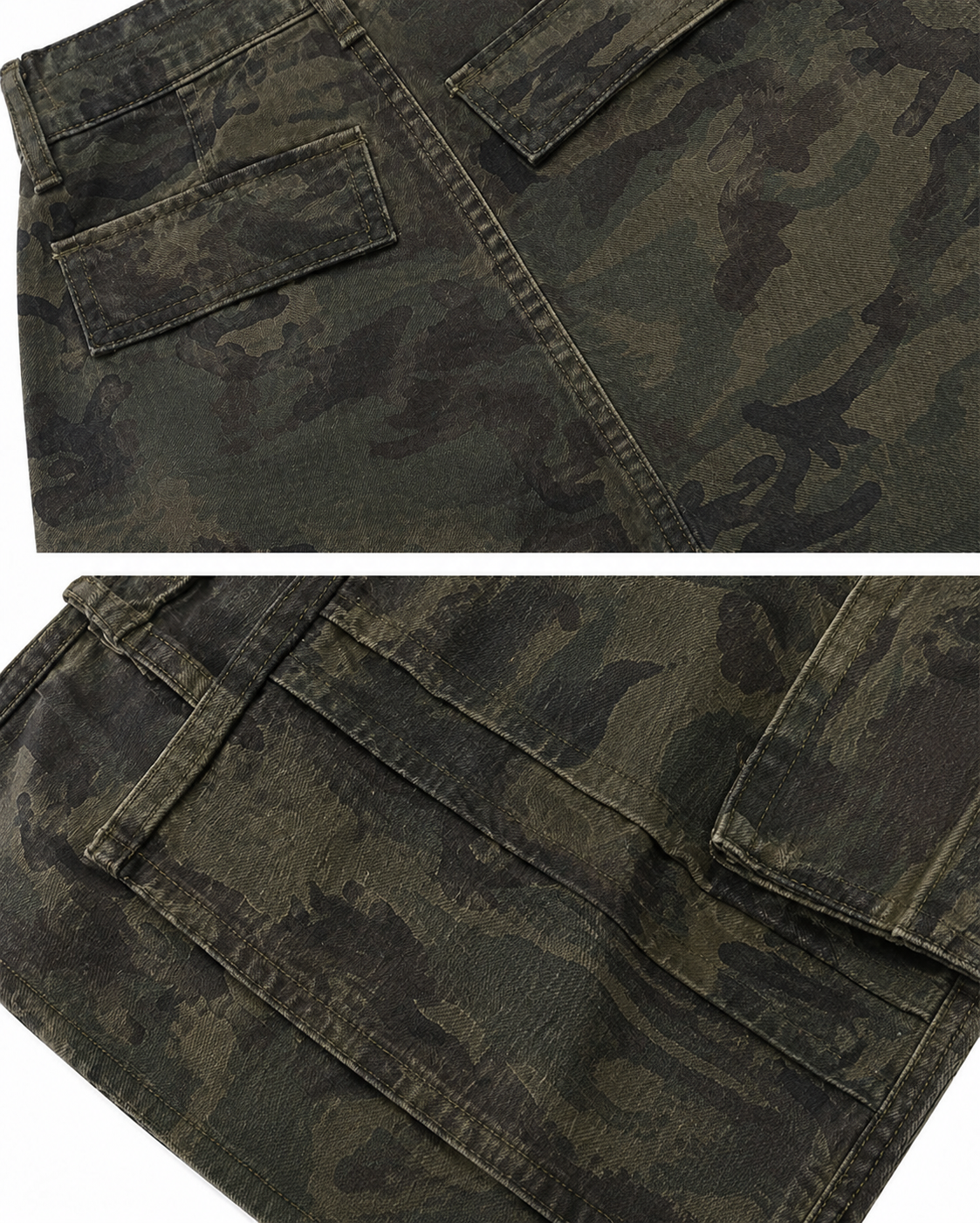 New Camo Layered Cargo Shorts