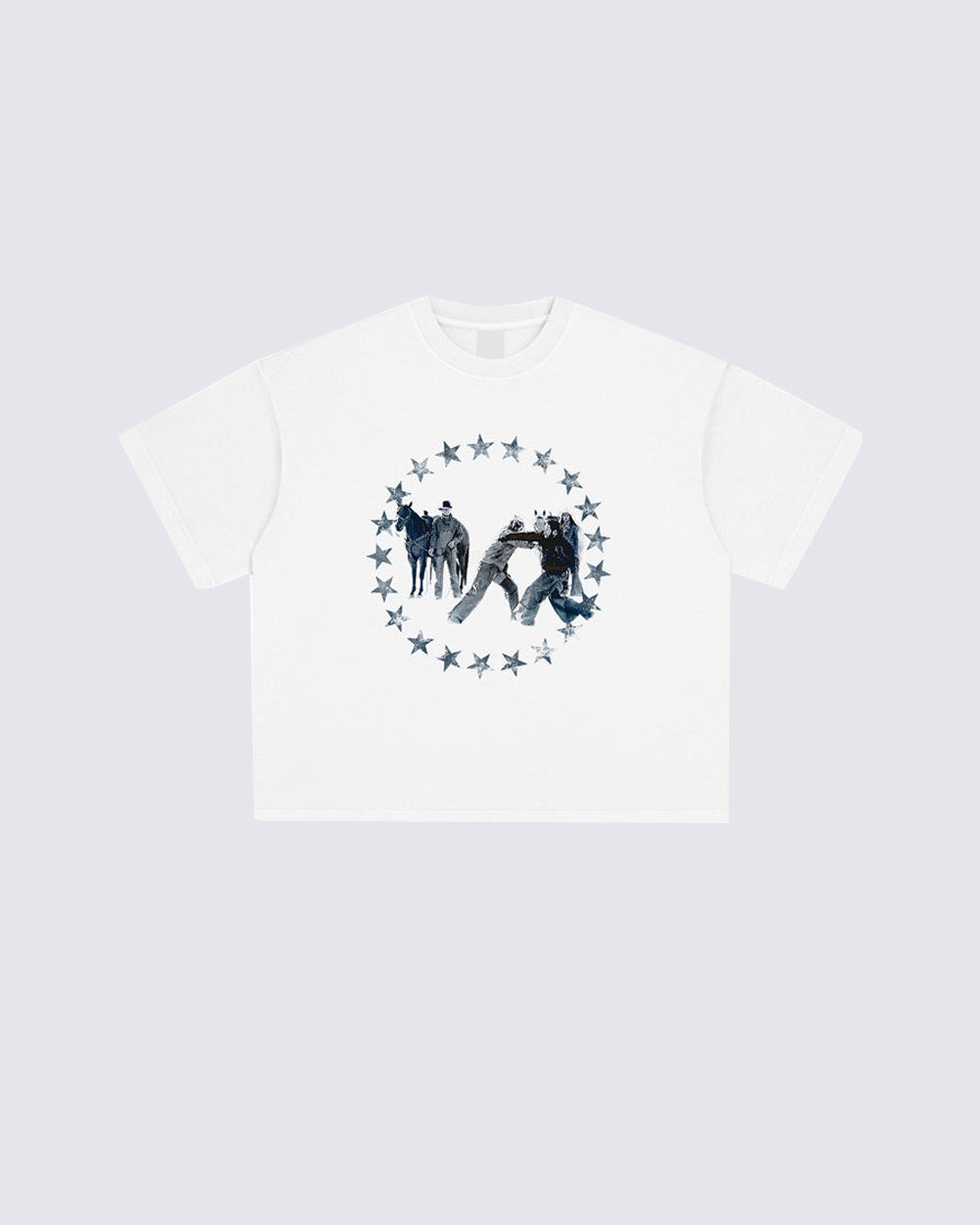 Vintage Star Ring Cowboy Graphic Washed Tee