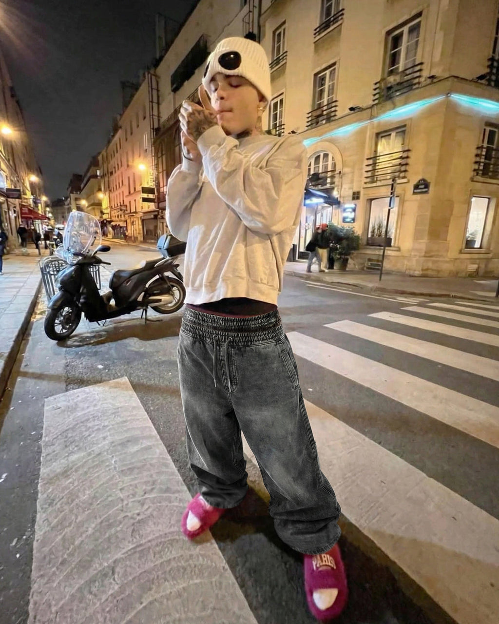 GRYFT-Double-Ended Washed Loose-Fit SweatPants