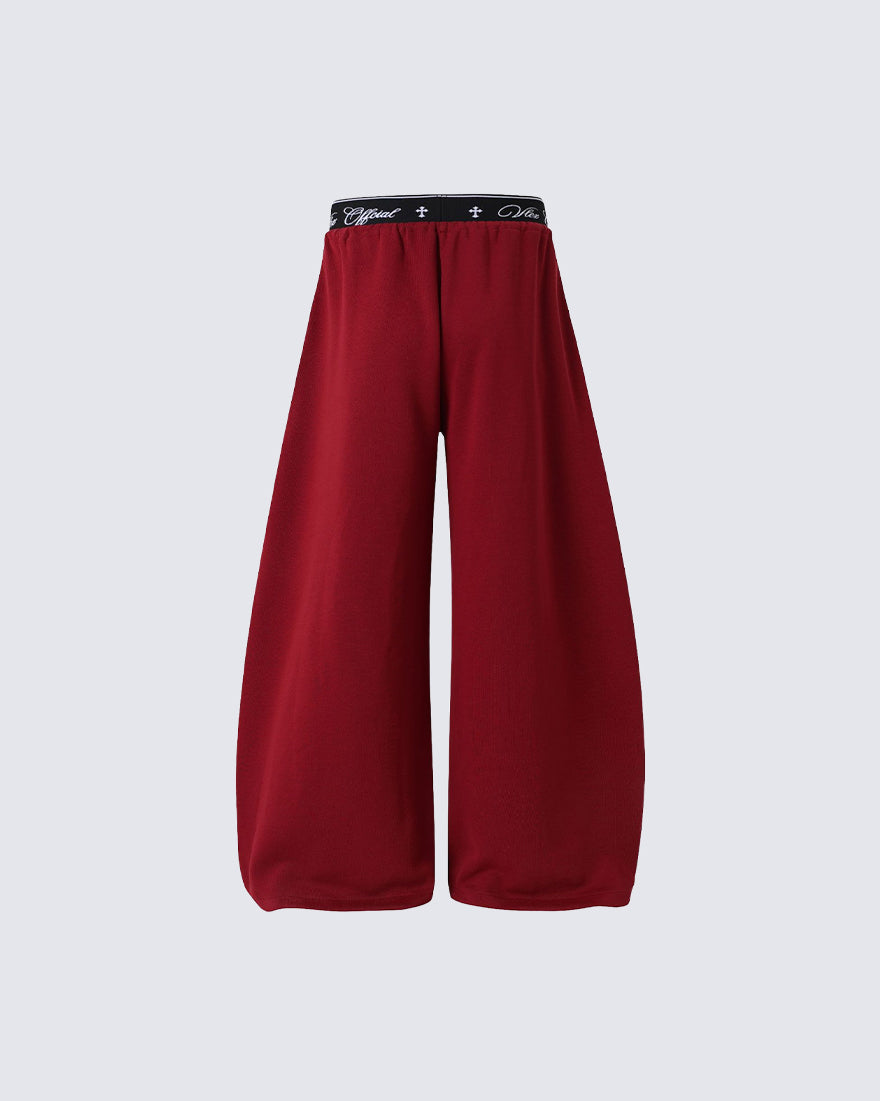 GRYFT Retro Letter Print Wide Leg Sweatpants