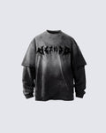 GRYFT Gothic Logo Distressed Oversized T-Shirt