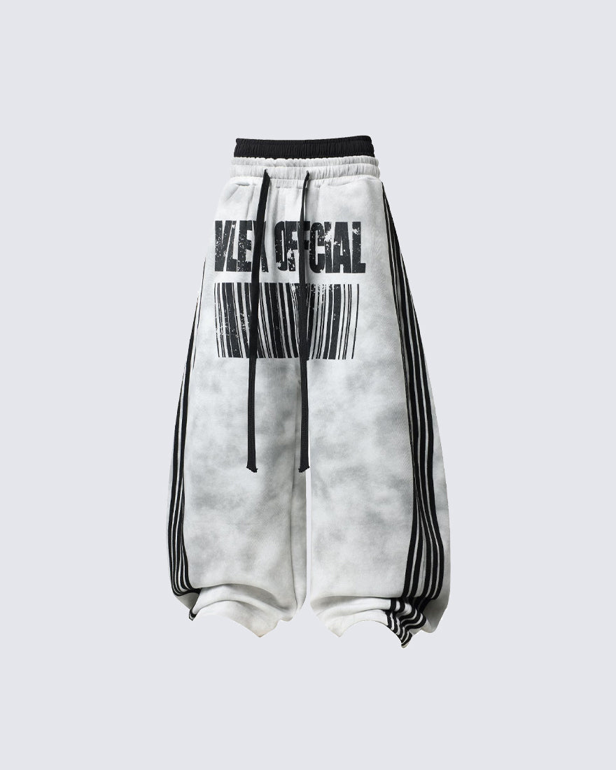 Double Waist Washed Side Stripe Sweatpants
