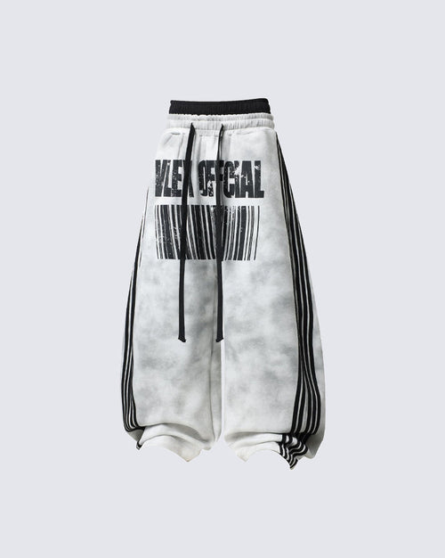 Double Waist Washed Side Stripe Sweatpants