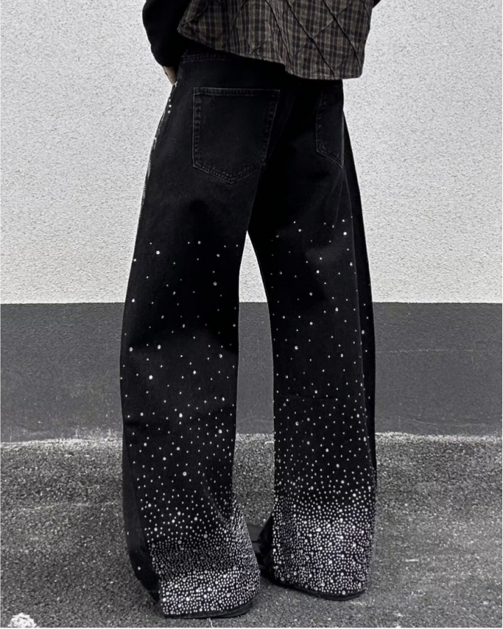 American Retro Street Style Shiny And Versatile Trousers