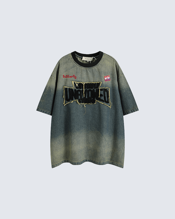 Washed Denim-Look T-Shirt