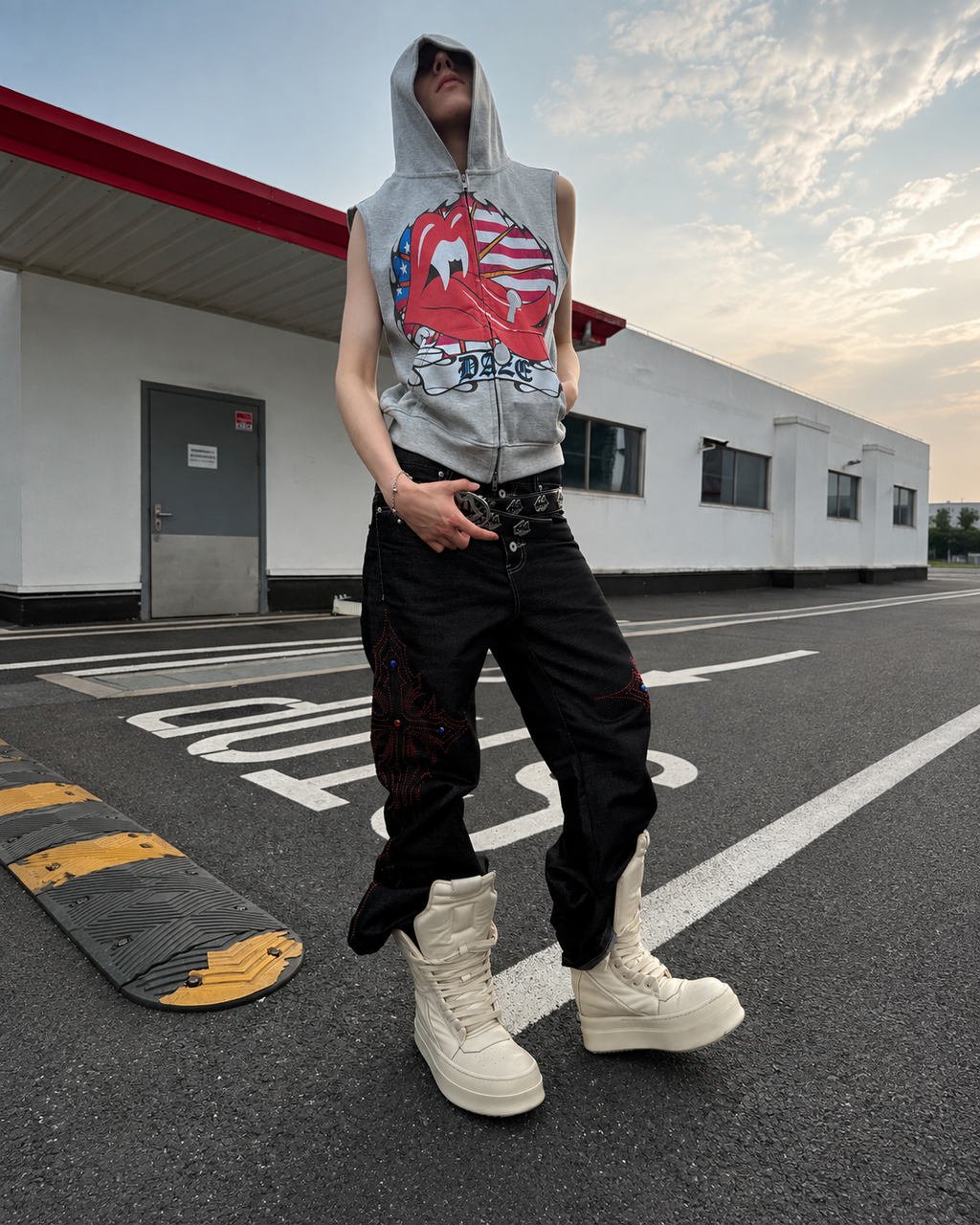 GRYFT Gothic Embroidered Jeans