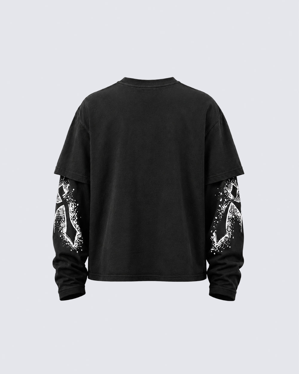 GRYFT Gothic Graphic Layered Long Sleeve T-Shirt
