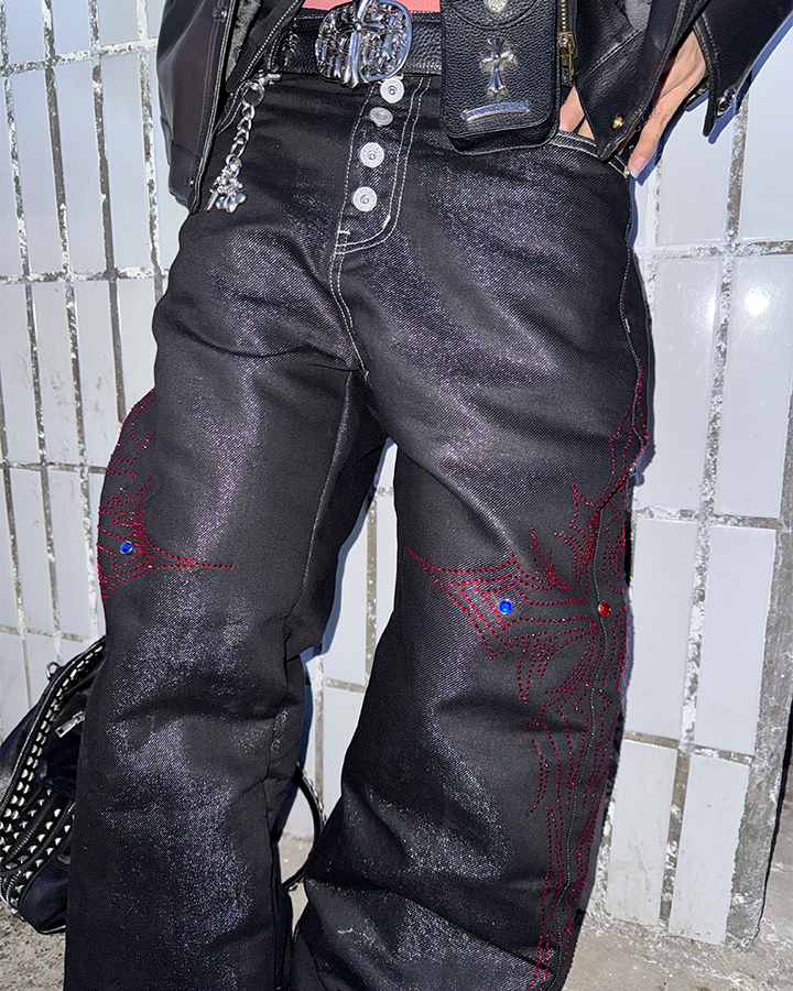 GRYFT Gothic Embroidered Jeans