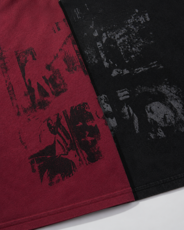 Distressed Black Graphic Print T-shirt