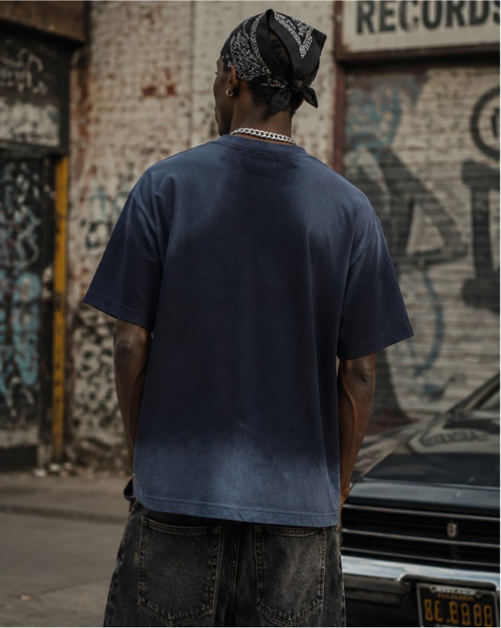 American Retro Distressed Number Print T-Shirt